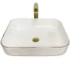 Раковина накладная VBI Palermo белый с розовым золотом VBI-012307- Фото 1