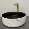Раковина накладная VBI Prato White Black marble matt (VBI-011409)- Фото 2