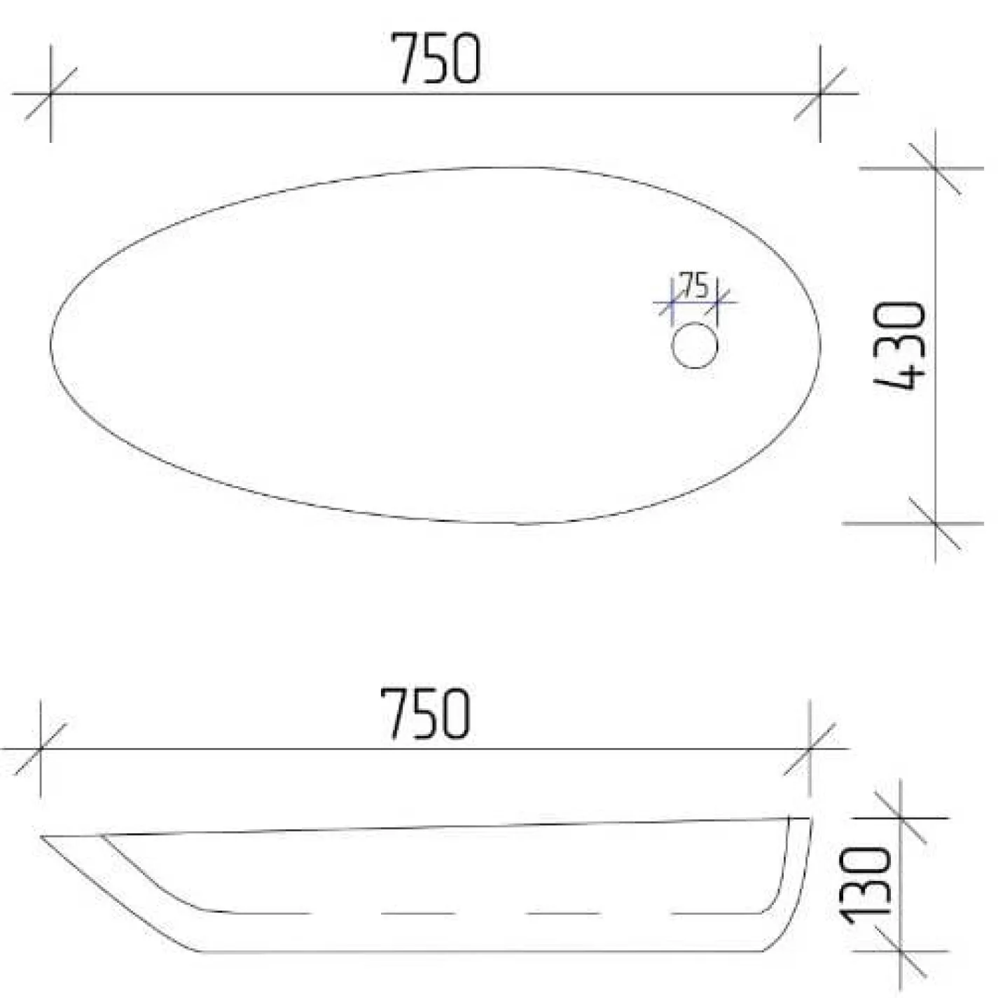 Раковина VBI Trento 75 белый VBI-011903 - Фото 3