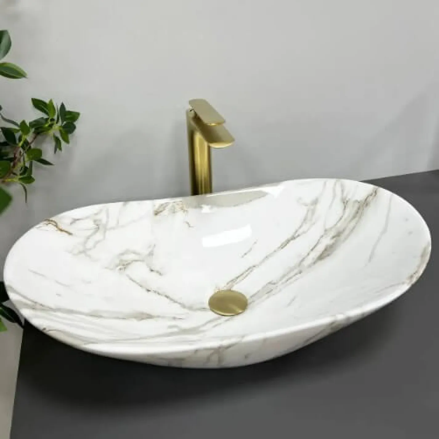 Раковина VBI Turin Lava Glossy білий VBI-011506 - Фото 1
