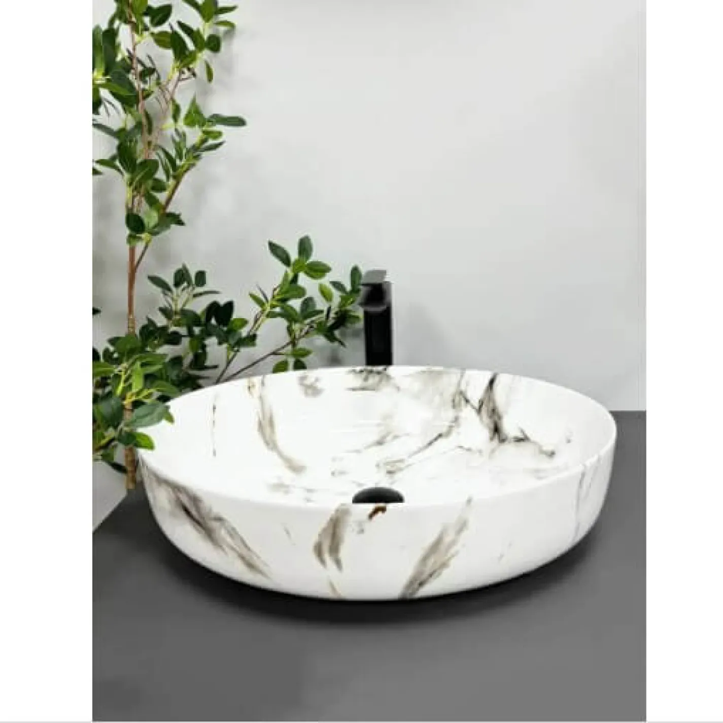 Раковина VBI Udine Carrara Glossy бежевый VBI-012101 - Фото 2