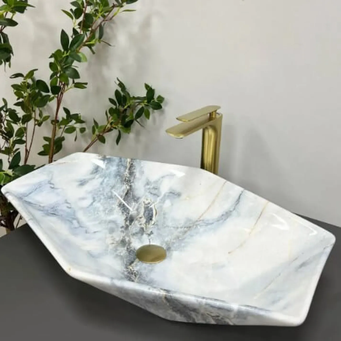 Раковина VBI Venezia Granit Glossy сірий VBI-012404 - Фото 3