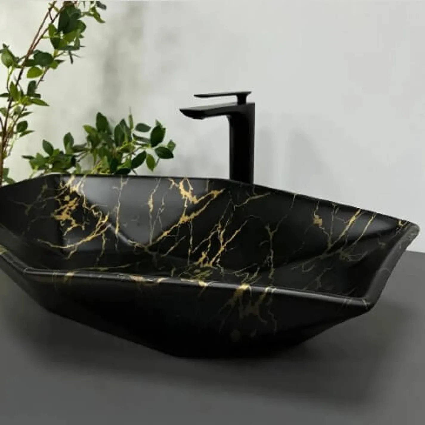 Раковина VBI Venezia Marble чорний матовий VBI-012406 - Фото 3