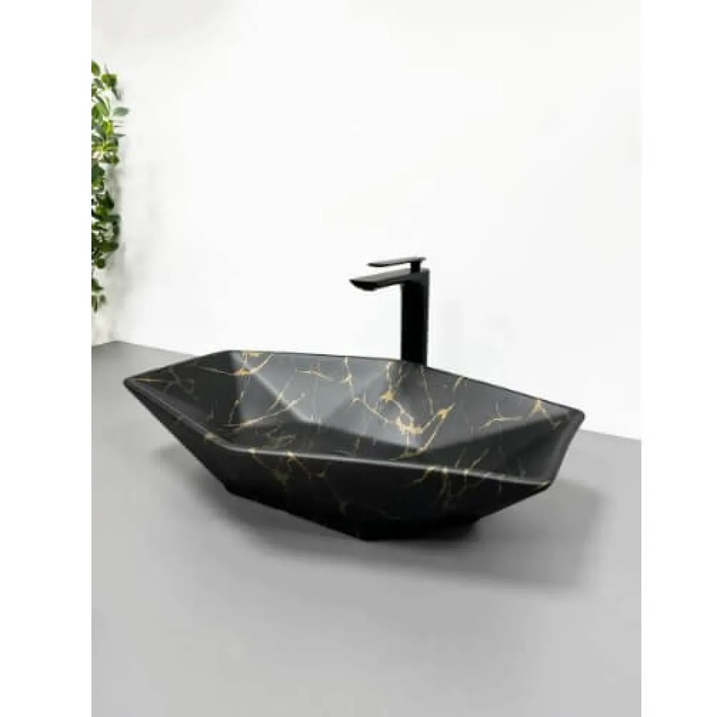 Раковина VBI Venezia S Marble чорний матовий VBI-012403 - Фото 1