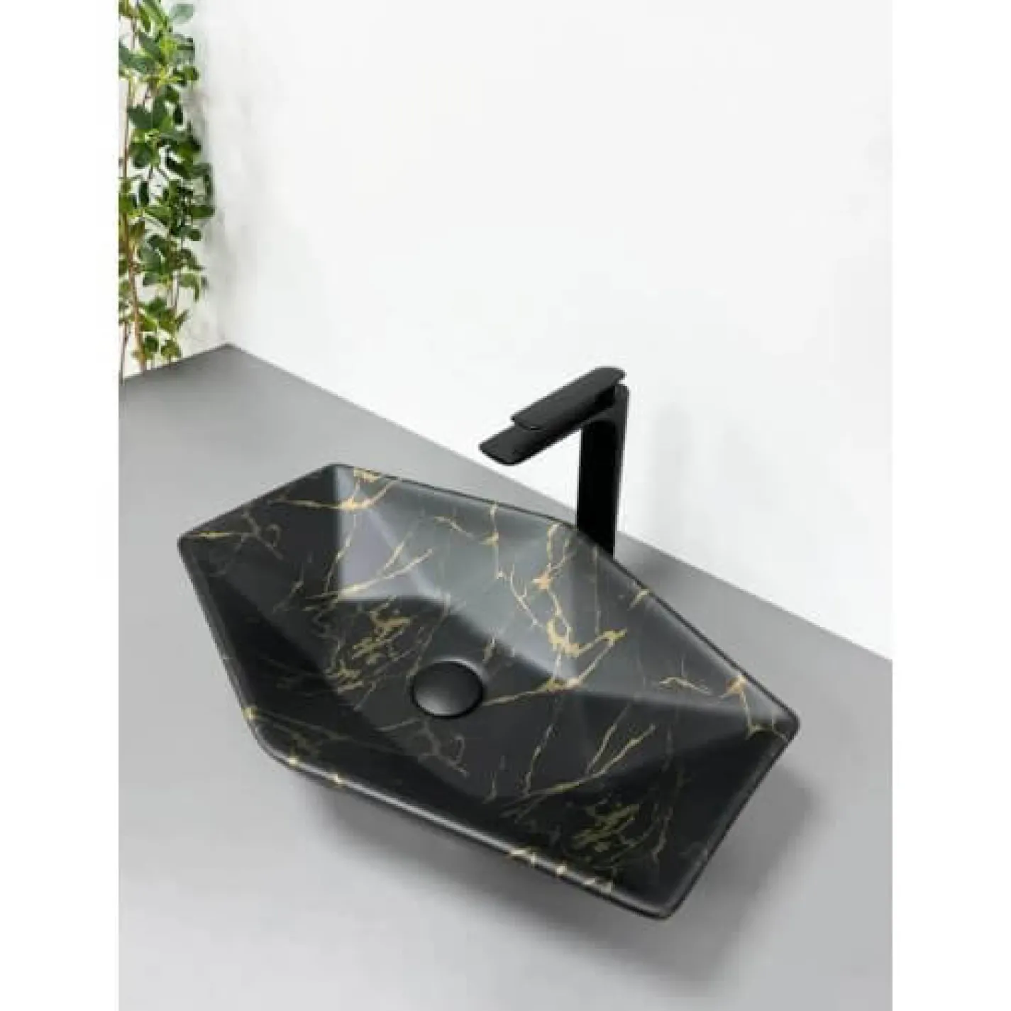 Раковина VBI Venezia S Marble чорний матовий VBI-012403 - Фото 2