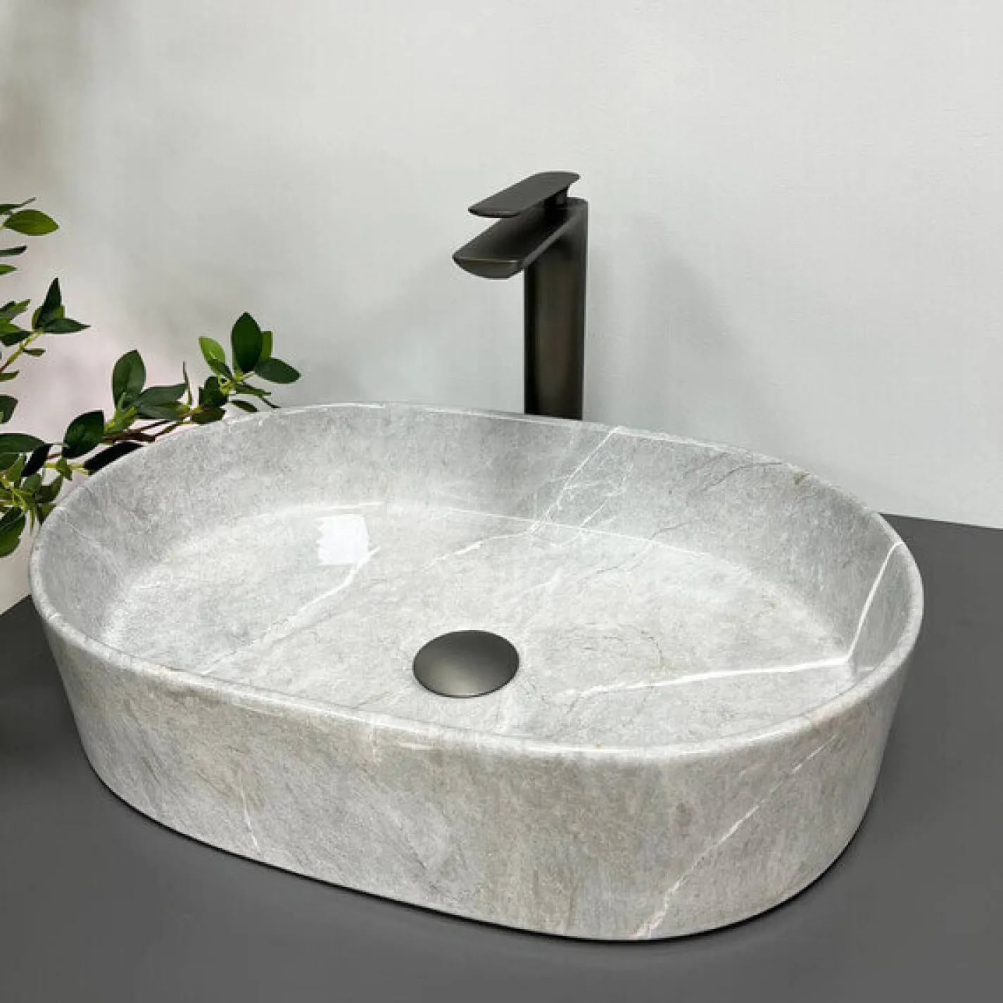 Раковина VBI Verona 50 Grey Stone Glossy VBI-011310 - Фото 2