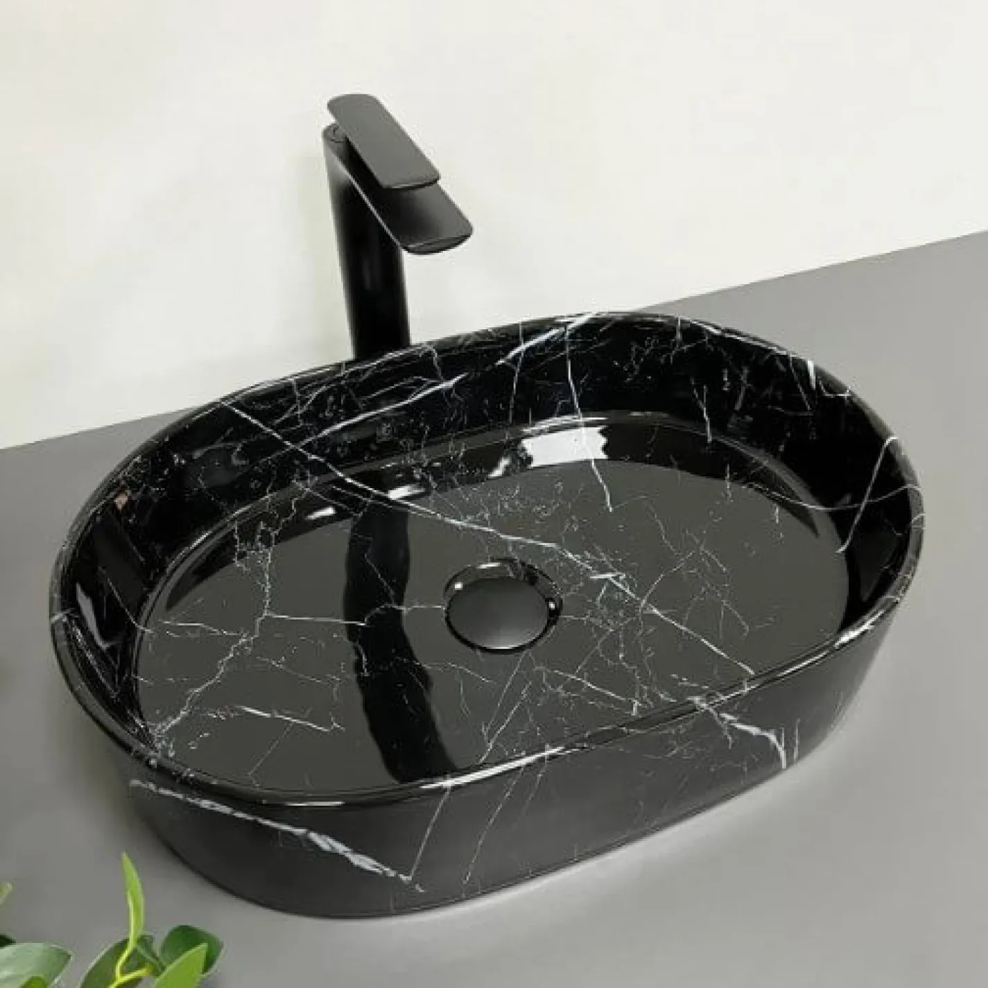 Раковина VBI Verona 50 Marmo Glossy черный VBI-011314 - Фото 2