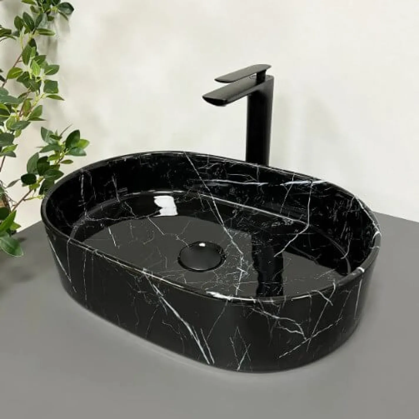 Раковина VBI Verona 50 Marmo Glossy черный VBI-011314 - Фото 3