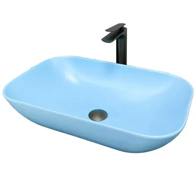 Раковина накладная VBI Avezzano голубой мат VBI-014403