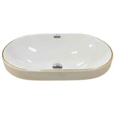 Раковина врезная VBI Gaeta белый с золотом VBI-018032