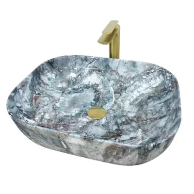 Раковина накладная VBI Bergamo Blue tourmaline glossy (VBI-012504)