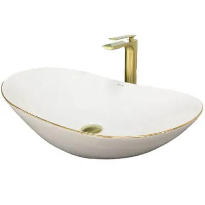 Раковина VBI Turin Gold Edge белый VBI-011508