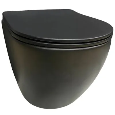 Унитаз подвесной VBI Vulcano Black Matt черный матовый (VBI-020412)