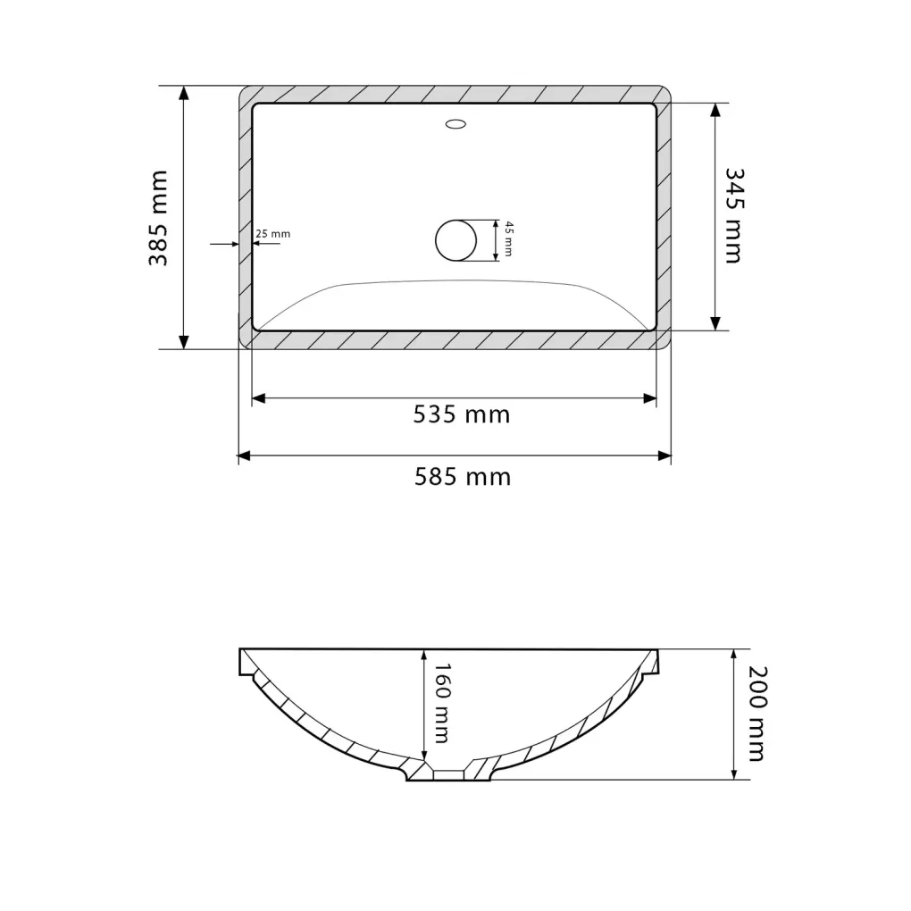 Раковина под столешницу VBI Melfi белый VBI-018026- Фото 4