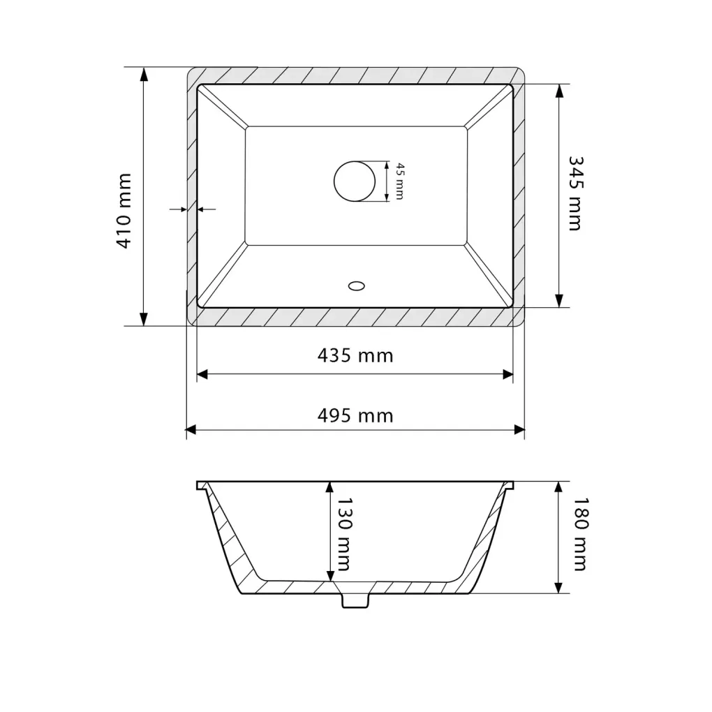Раковина под столешницу VBI Merano белый VBI-018004- Фото 4