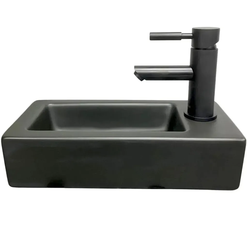 Раковина подвесная VBI Komo L черный мат VBI-015615- Фото 1