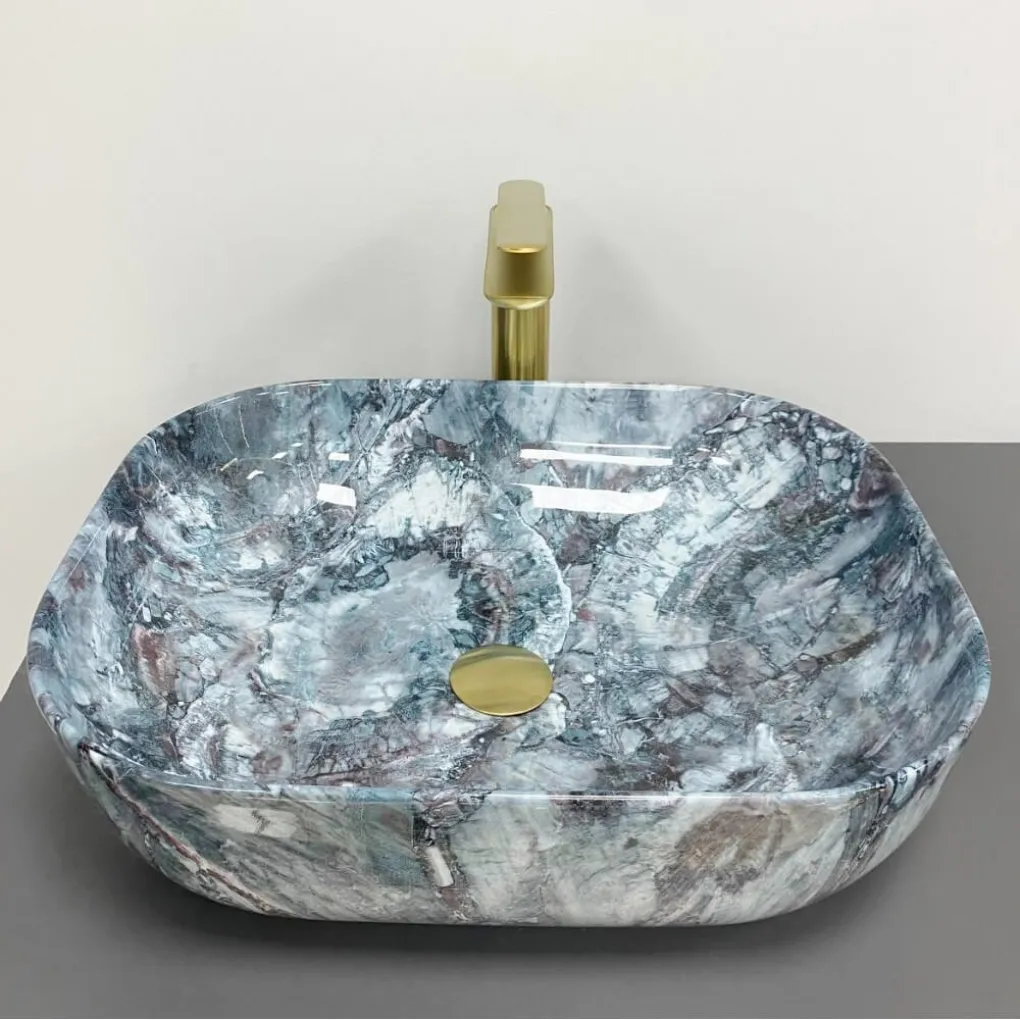 Раковина накладная VBI Bergamo Blue tourmaline glossy (VBI-012504)- Фото 2