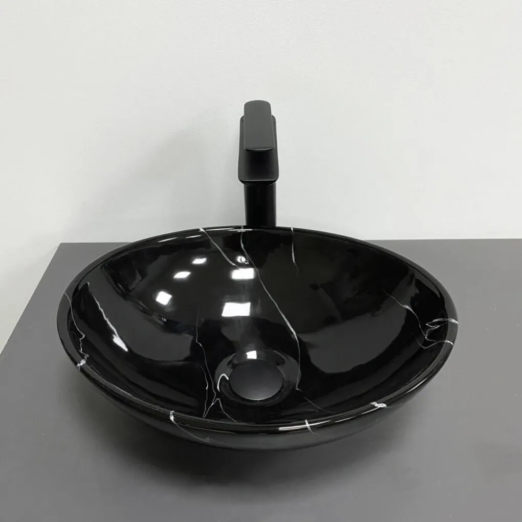Раковина накладная VBI Parma Black marmo glossy (VBI-011023)- Фото 3