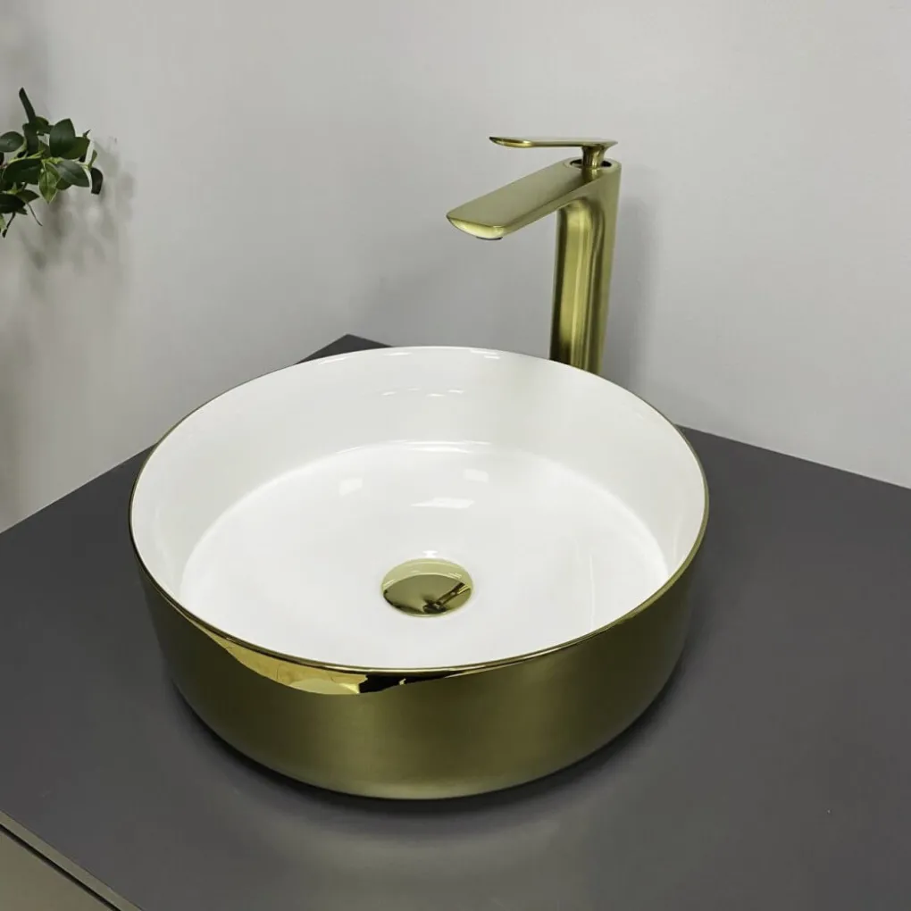 Раковина накладная VBI Prato GoldWhite (VBI-011415)- Фото 2