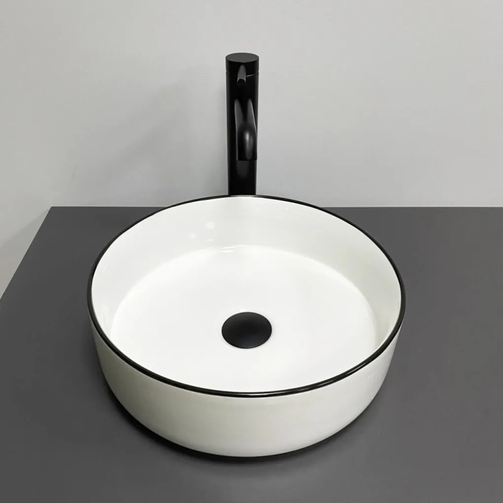 Раковина накладная VBI Prato White Black Edge (VBI-011414)- Фото 2