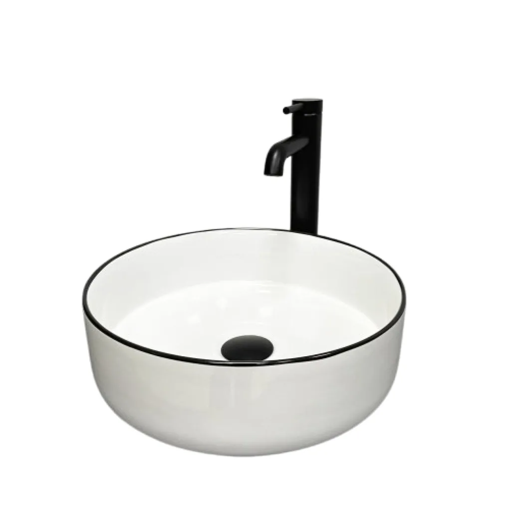Раковина накладная VBI Prato White Black Edge (VBI-011414)- Фото 1