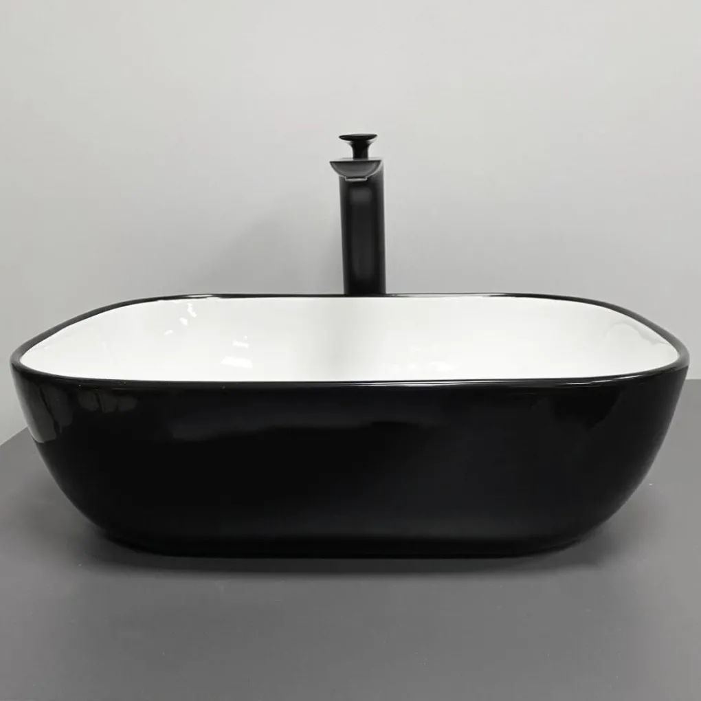 Раковина накладная VBI Ravenna Black White glossy (VBI-011226)- Фото 3