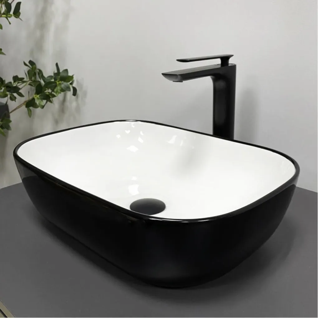 Раковина накладная VBI Ravenna Black White glossy (VBI-011226)- Фото 4