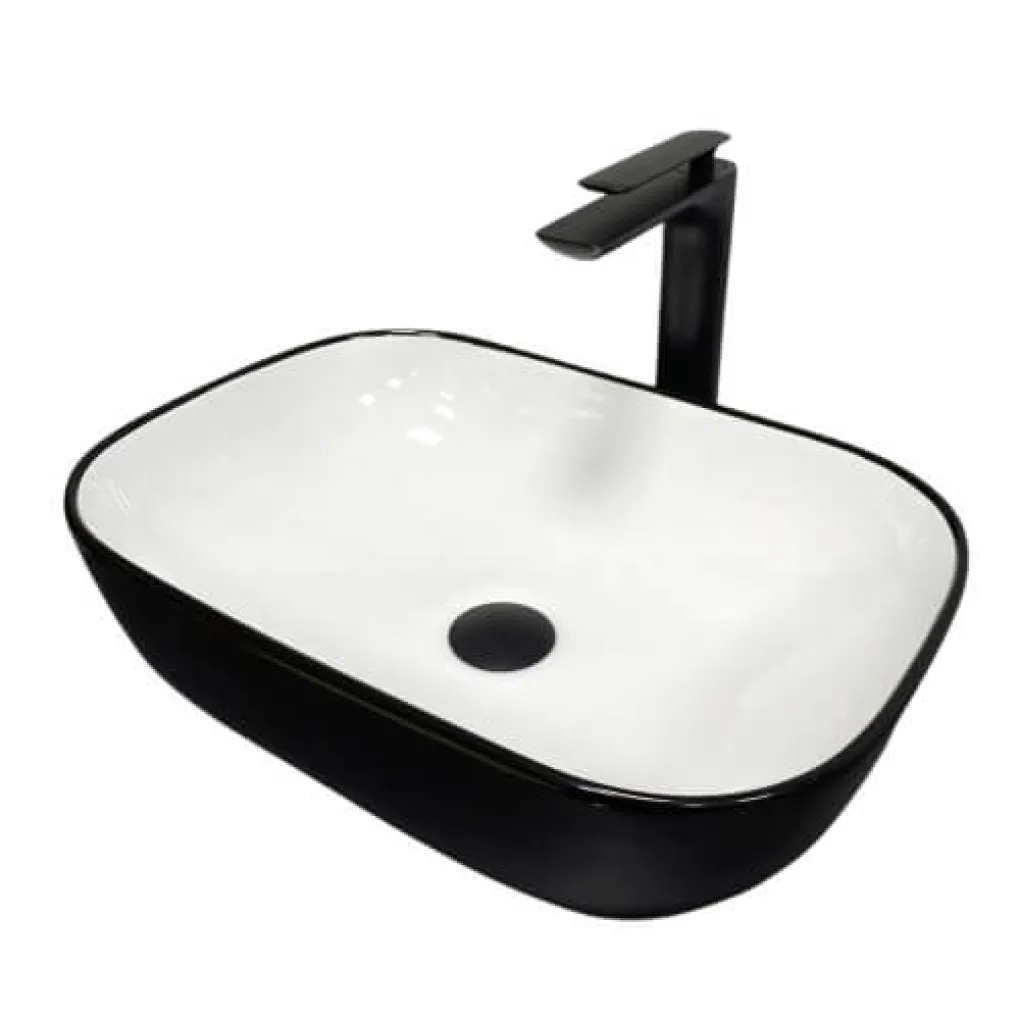 Раковина накладная VBI Ravenna Black White glossy (VBI-011226)- Фото 1