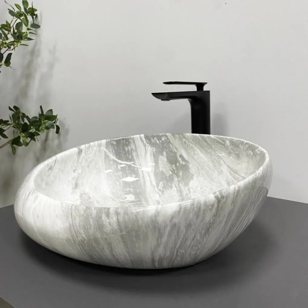 Раковина накладная VBI Riccia Light stone glossy (VBI-017202)- Фото 2