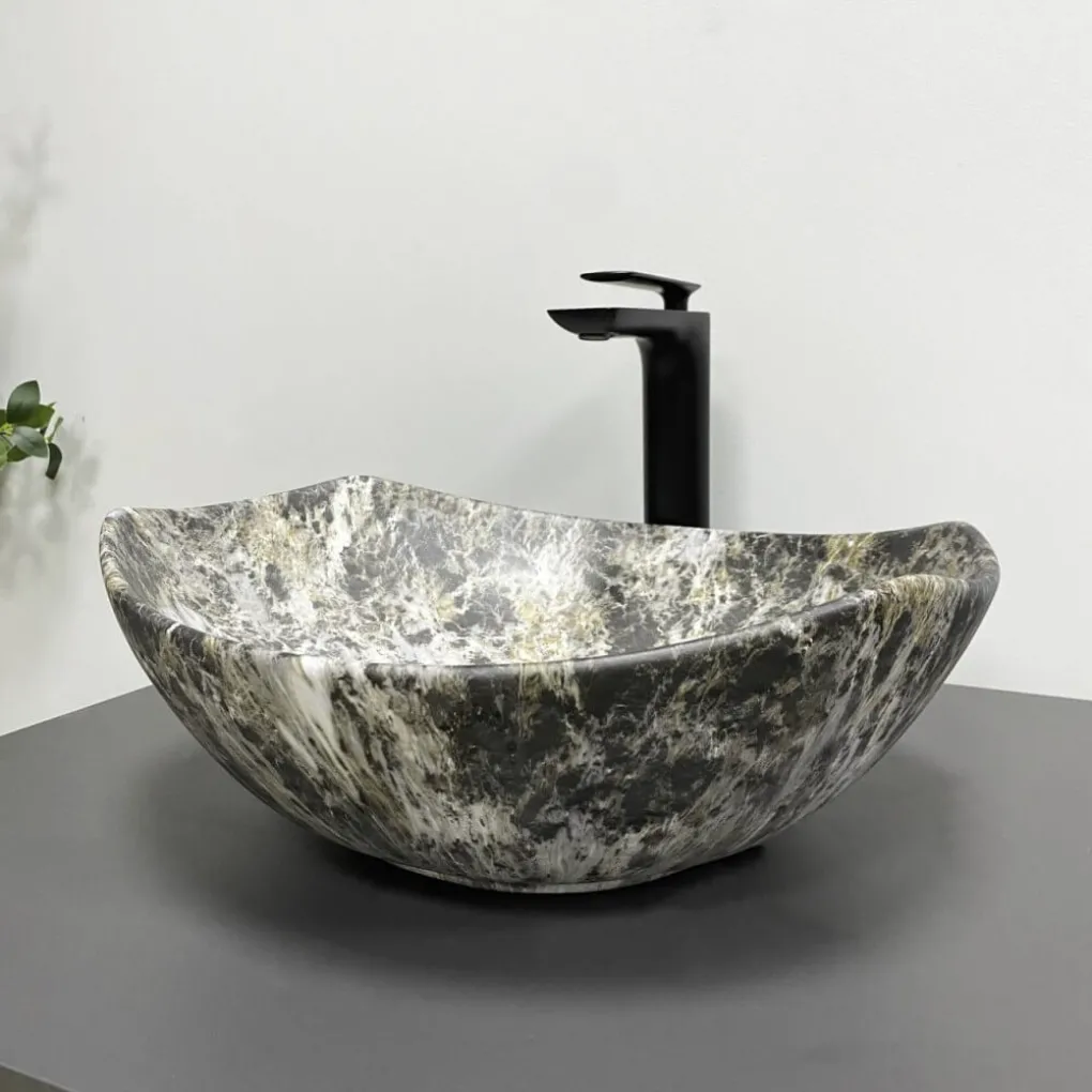 Раковина накладная VBI Ronta Dark grey stone matt (VBI-017302)- Фото 2