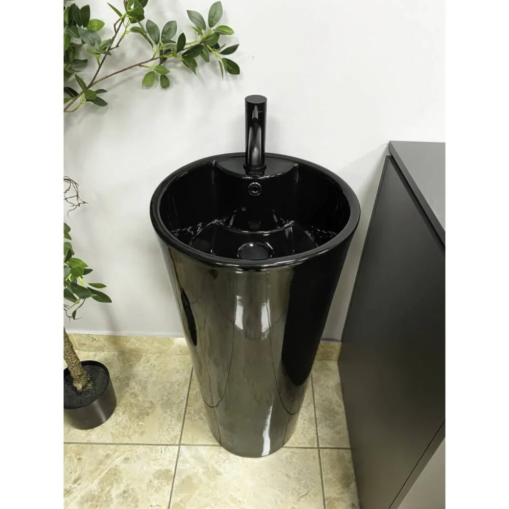 Раковина напольная VBI Bolonia Black glossy (VBI-019018)- Фото 2