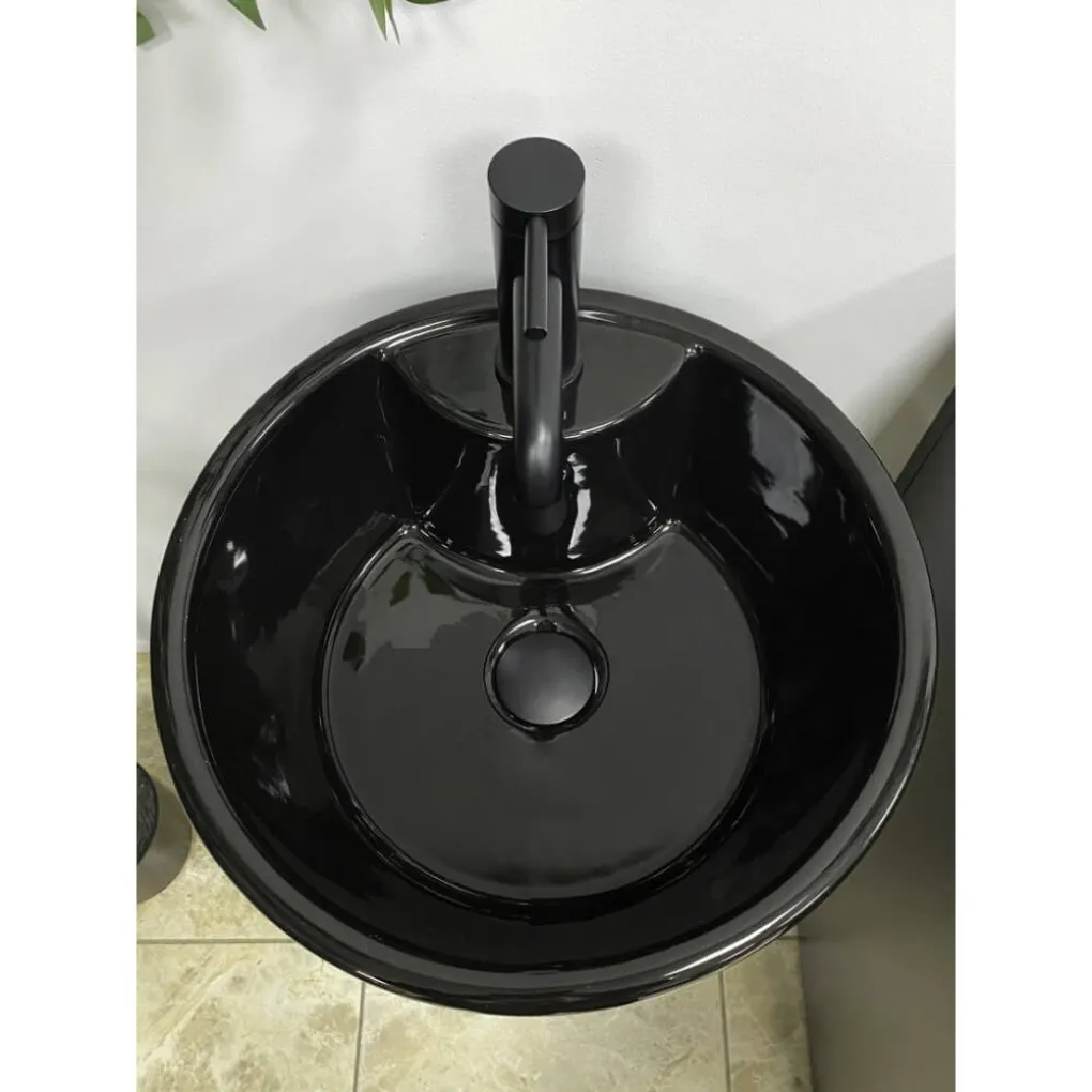 Раковина напольная VBI Bolonia Black glossy (VBI-019018)- Фото 3