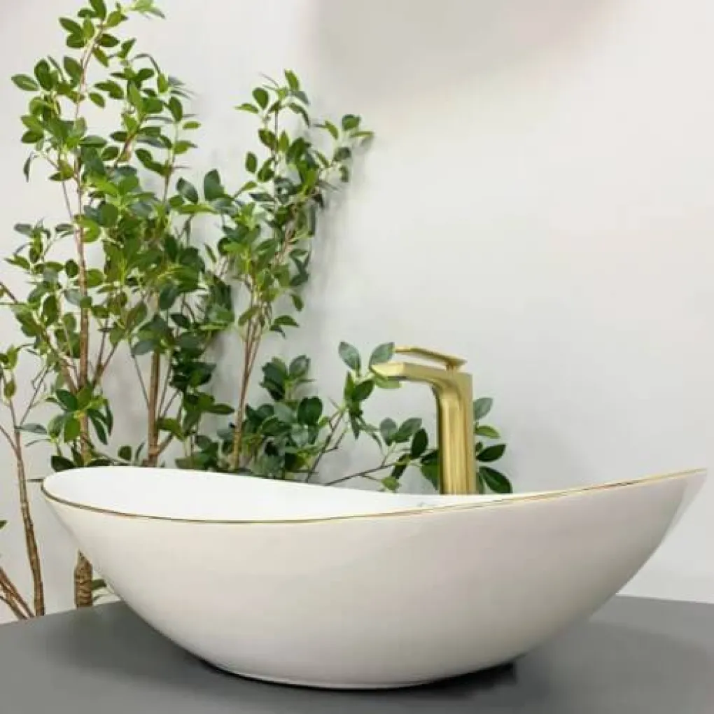 Раковина VBI Turin Gold Edge білий VBI-011508- Фото 3