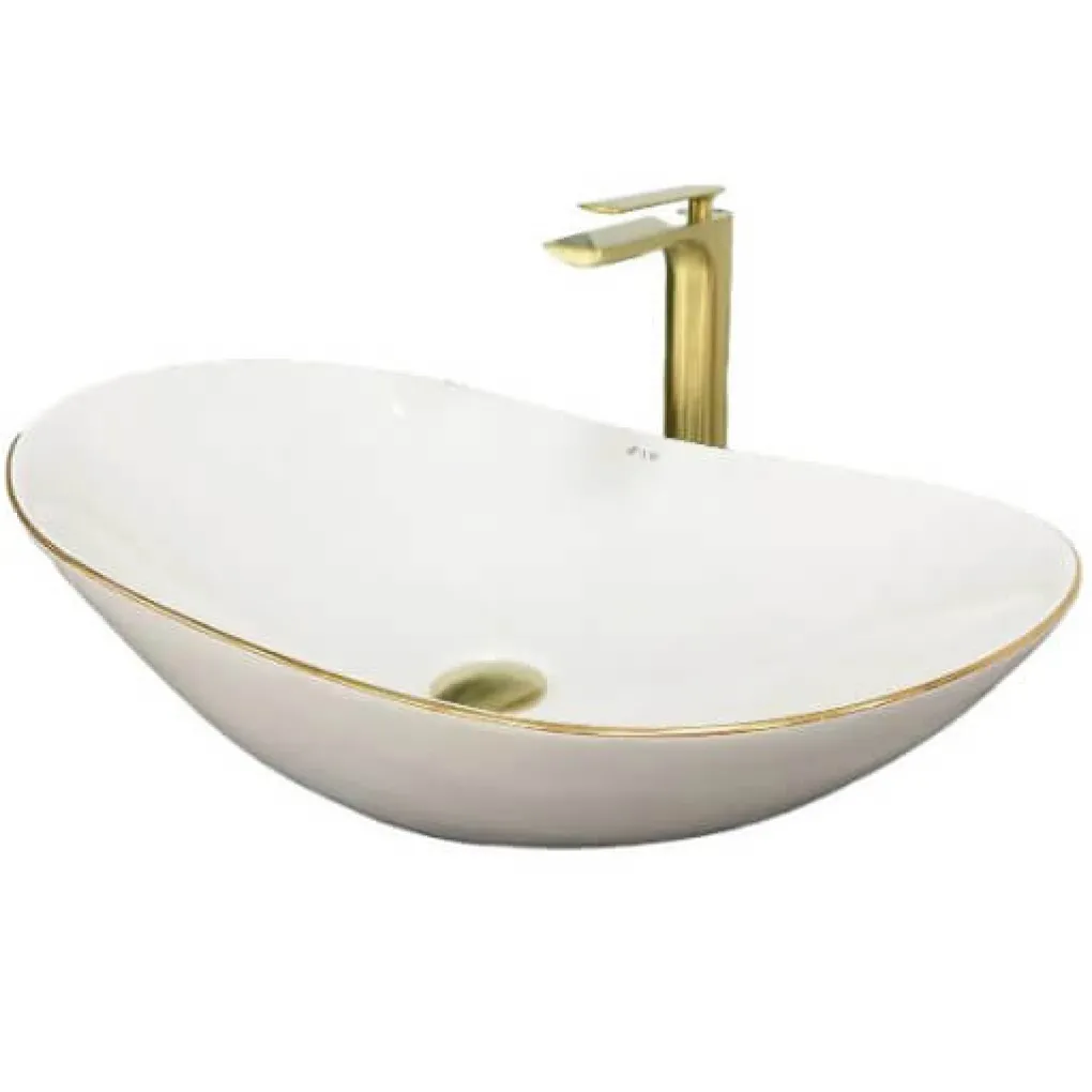 Раковина VBI Turin Gold Edge білий VBI-011508- Фото 1