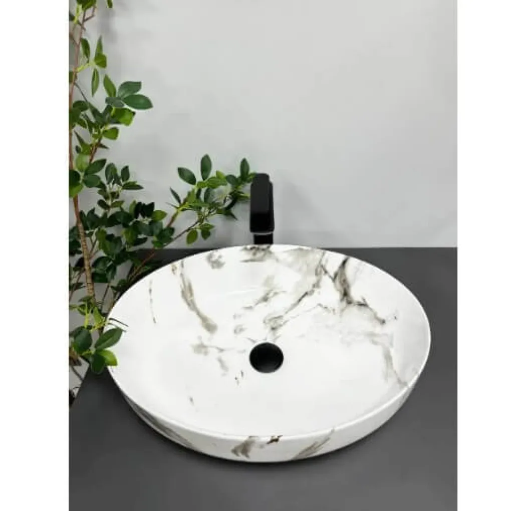 Раковина VBI Udine Carrara Glossy бежевый VBI-012101- Фото 4