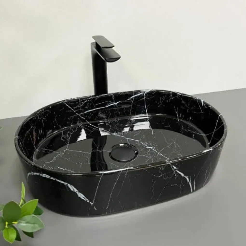 Раковина VBI Verona 50 Marmo Glossy черный VBI-011314- Фото 2