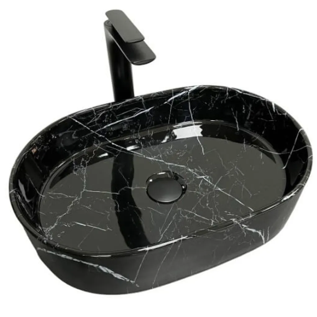 Раковина VBI Verona 50 Marmo Glossy черный VBI-011314- Фото 1