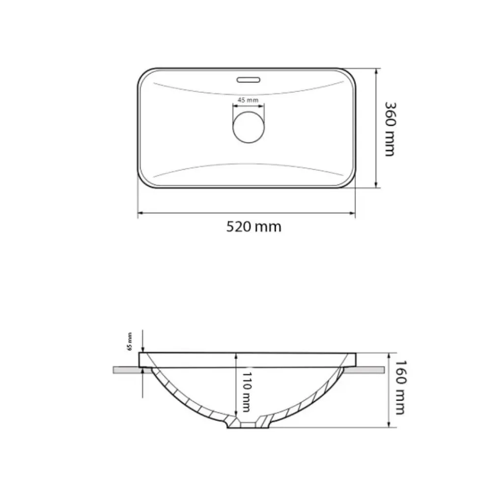 Раковина врезная VBI Bitritto S White (VBI-018023)- Фото 4