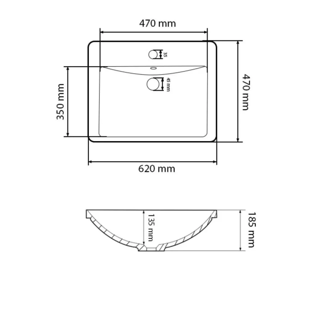 Раковина врезная VBI Busso 60 White (VBI-018045)- Фото 3