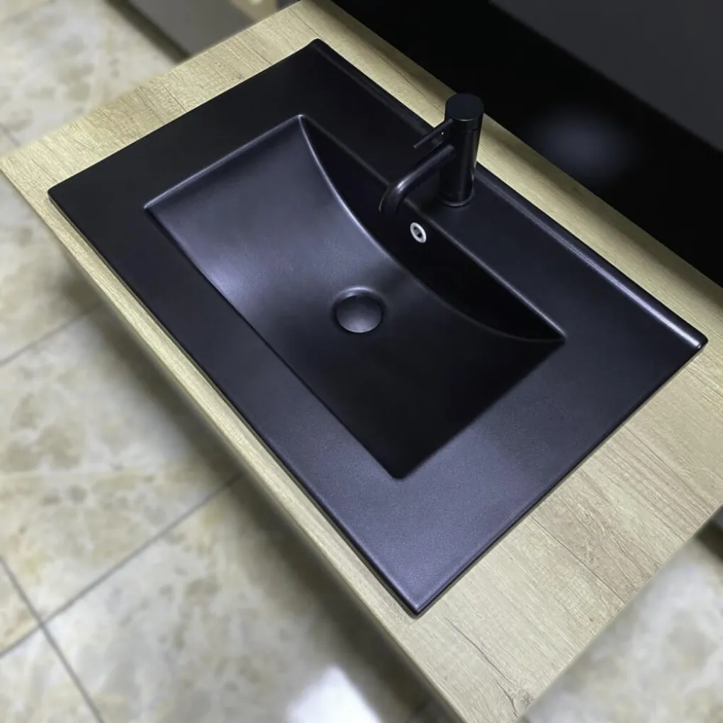 Раковина врезная VBI Ferrara 70 Black matt (VBI-018043)- Фото 2