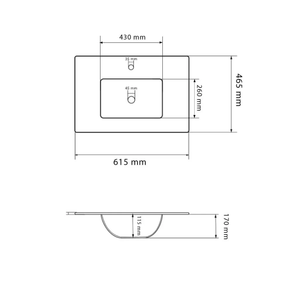Раковина врезная VBI Mortara 60 White (VBI-018040)- Фото 4