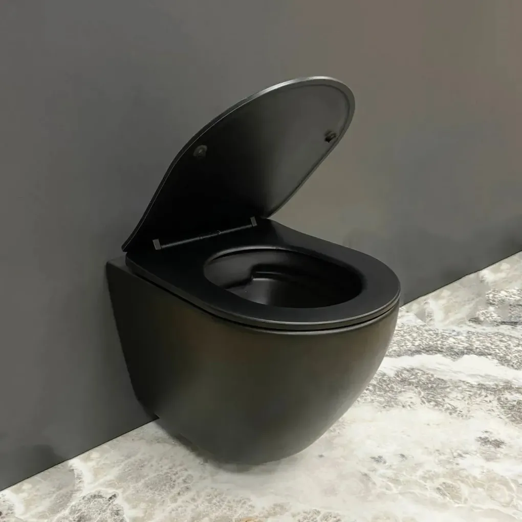 Унитаз подвесной VBI Vulcano Black Matt черный матовый (VBI-020412)- Фото 2