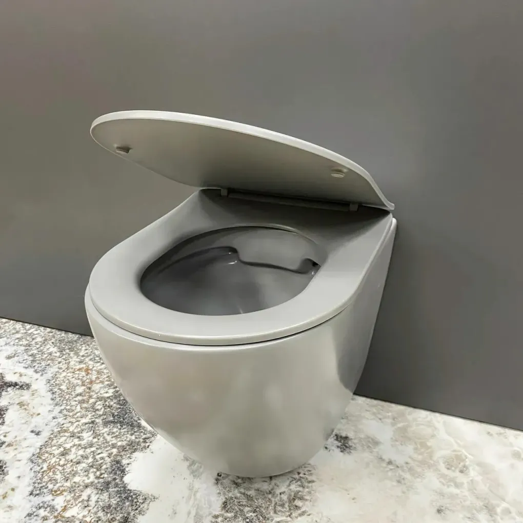 Унитаз подвесной VBI Vulcano Light Grey Matt светло-серый матовый (VBI-020416)- Фото 3