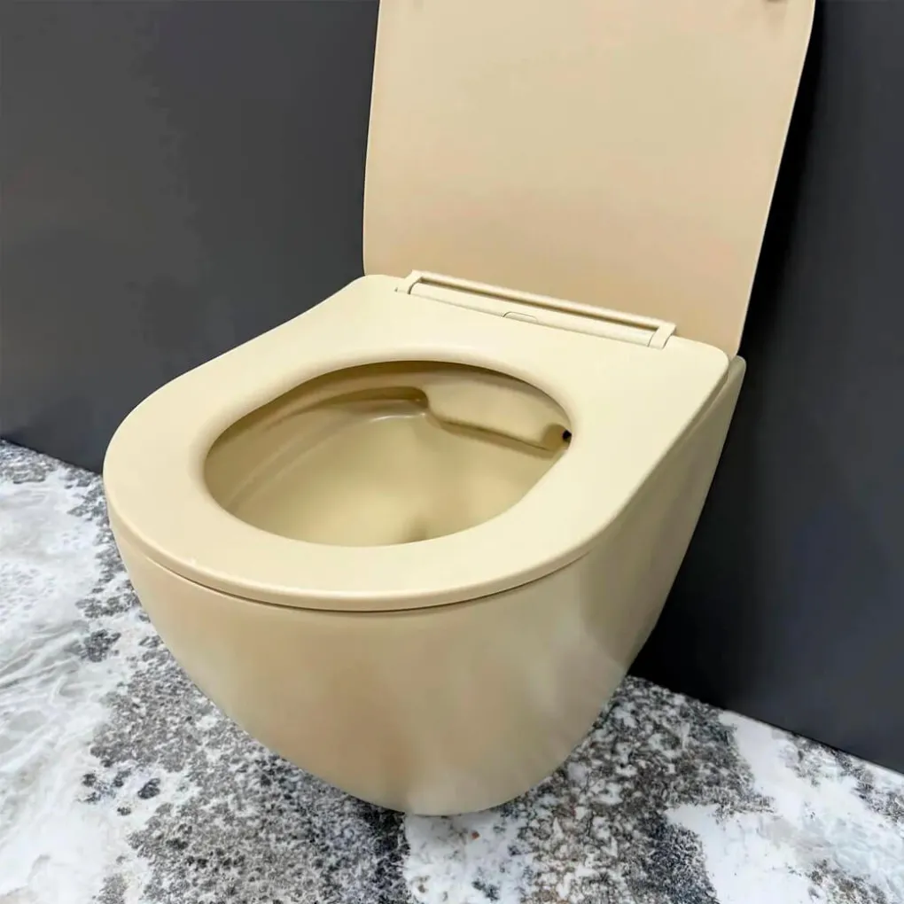 Унитаз подвесной VBI Vulcano Beige Matt (VBI-020408)- Фото 3