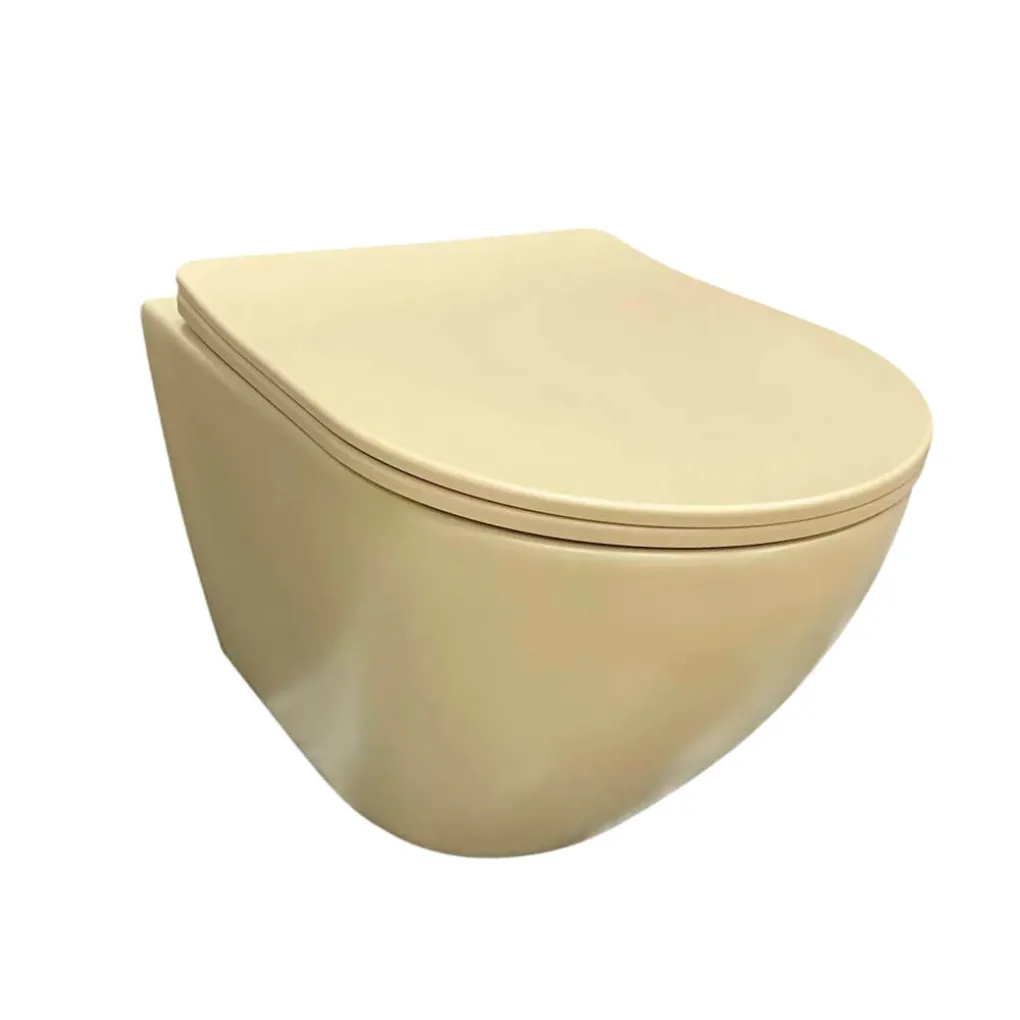 Унитаз подвесной VBI Vulcano Beige Matt (VBI-020408)- Фото 1