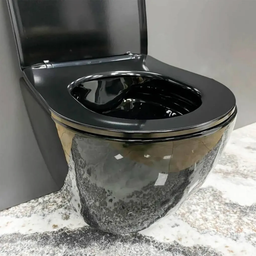 Унитаз подвесной VBI Vulcano Black Glossy (VBI-020414)- Фото 2