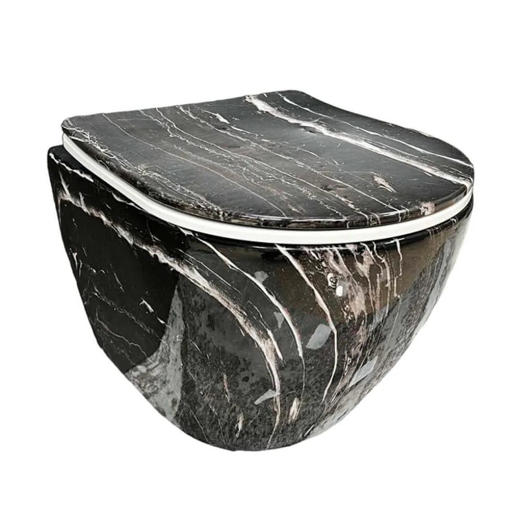 Унитаз подвесной VBI Vulcano Black Onyx (VBI-020403)- Фото 1