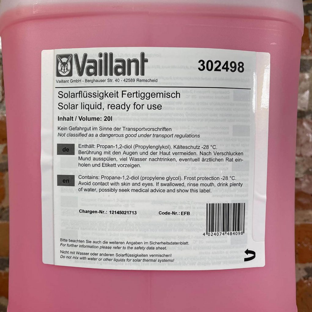 Жидкость для солнечных коллекторов  Vaillant 20 л (302498)- Фото 2