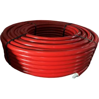 Труба металопластикова Valsir PEXAL в ізоляції 16x2 (бухта 100 м) червона