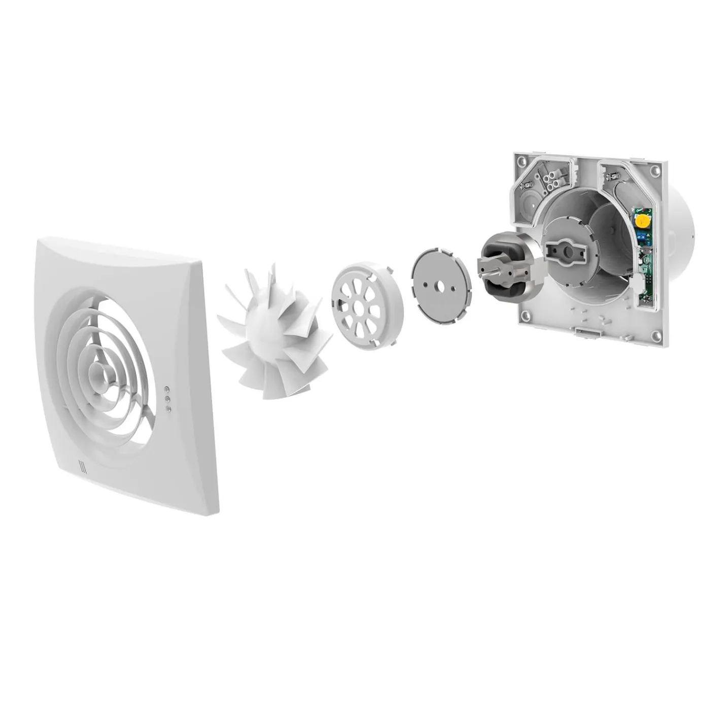 Вытяжной вентилятор Вентс Квайт-Диск 100 Т алюминиевый мат (0688240078) - Фото 1